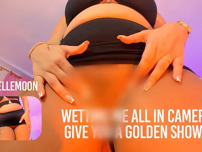 Ich werde vor der Kamera komplett nass und gebe dir eine goldene Dusche.