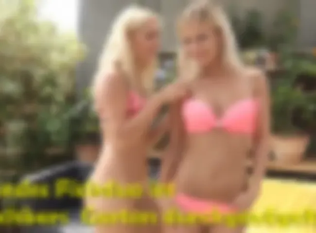 Blondes Fickduo im Nachbars Garten durchgevögelt!
