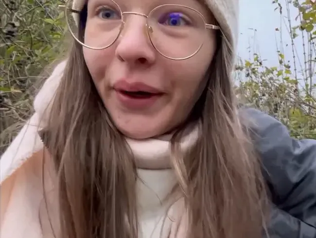 Outdoor Pissen bei einer "Winterlichen" FahrradTour