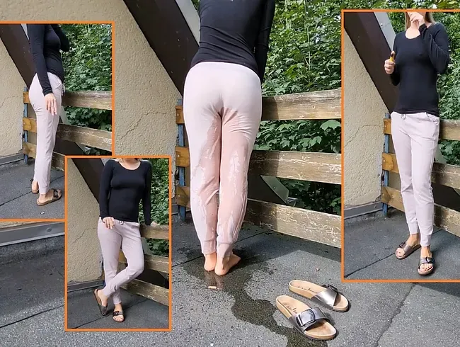 Pipi-Raucherpause mit harten Nippeln