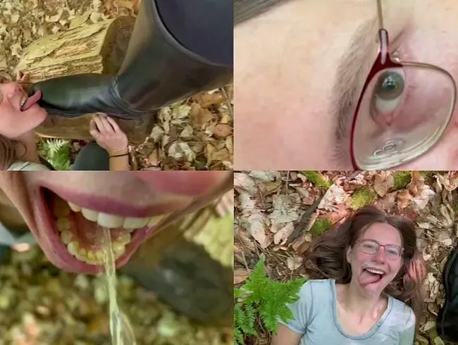 Reitstiefelspiele im Wald