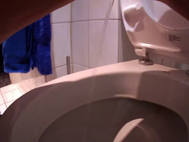 Im stehen ins Klo pissen..