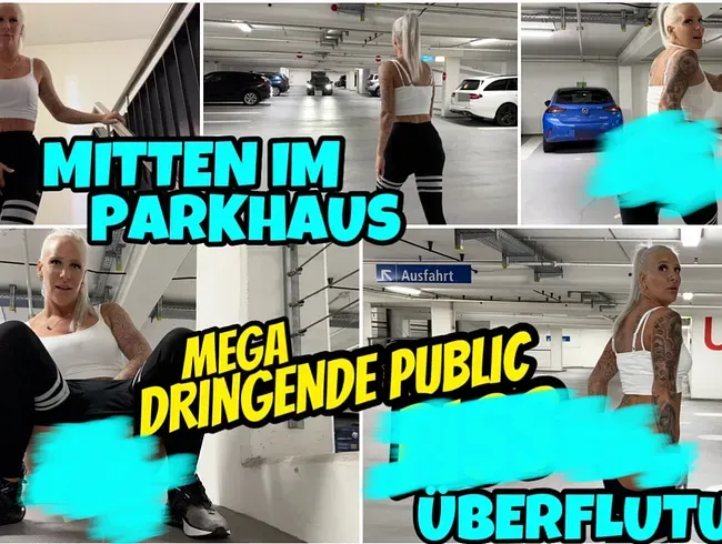 Mitten im Parkhaus | Mega dringende PUBLIC PISS Überflutung